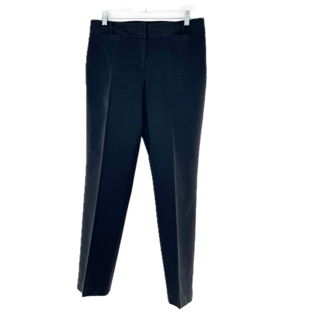Ann Taylor LOFT Stretch Flat Front Straight Leg Pants Black Size 10
